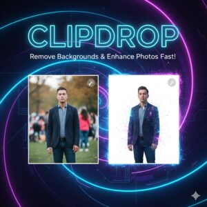 Screenshot of Clipdrop AI image editing web interface