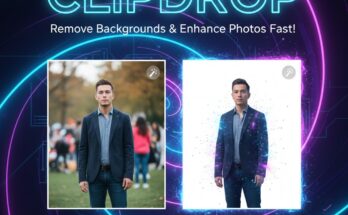 Screenshot of Clipdrop AI image editing web interface