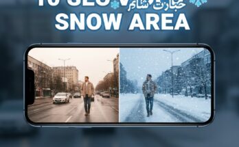 Edits Video Editor Snow Filter interface showing snowfall effect